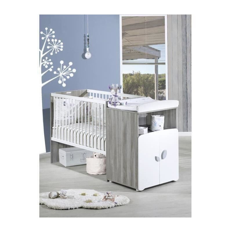 Les Tendances - baby price New Leaf Lit Bebe Combine Evolutif 120x60 en 90x190 cm