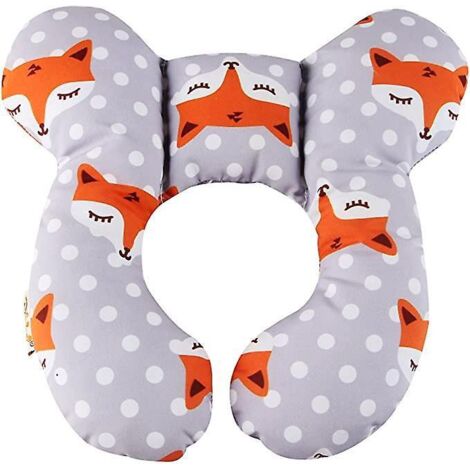 Baby-Reisekissen (Graufuchs), Nackenstützkissen für Babys, Autositz, Kopfstütze für Autositz, Einlegekissen für Babyschale