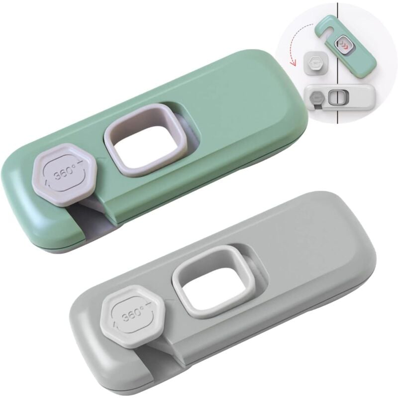 Image of ZVD - Baby Safety Door Block, 2pcs Plastic Baby Latch, Baby Door Catch Safety Lock, Child Safety Closet and Latches for Cabinets, Drawers, Fridge