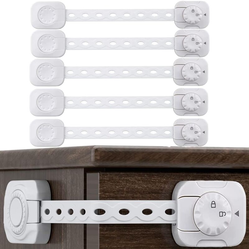 Baby Safety Door, Transparent Cupboard Drawer Lock Latches and Fridge Cabinets Window Child Safety Cupboard Baby Protection 5 Pieces