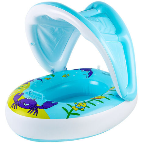 Baby-Schwimmring mit Baldachin, Baby-Schwimmring LSF 50+ Sonnenschutz, Aufblasbarer Schwimmring für Kinder im Alter von 1–6 Jahren, Schwimmbecken, Sommer