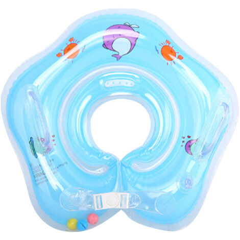 Baby-Schwimmring mit doppelter Luftkammer, sicherer, auslaufsicherer PVC-Schwimmring für Säuglinge, blaue Farbe