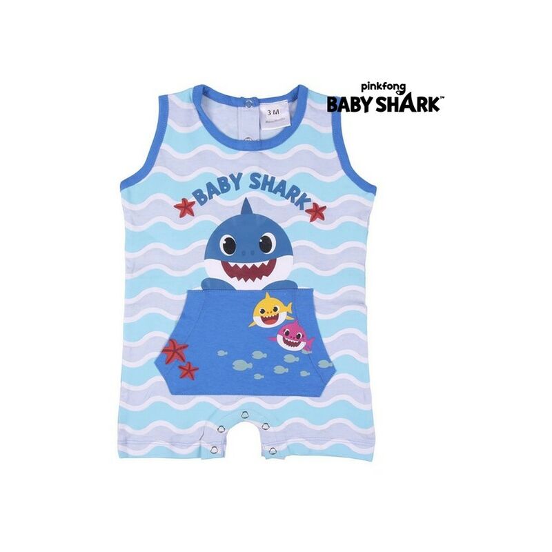 

Baby Shark Pelele de Manga Corta para Bebé Baby Shark Azul