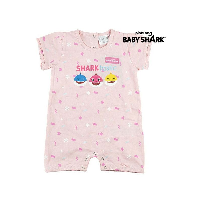 

Pelele de Manga Corta para Bebé Rosa - Baby Shark