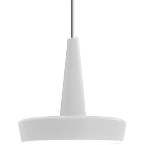 Baby Suspension LED 8W 2700K en Aluminium Peint Blanc avec Diffuseur en Polycarbonate Opale - Design Minimaliste et Élégant