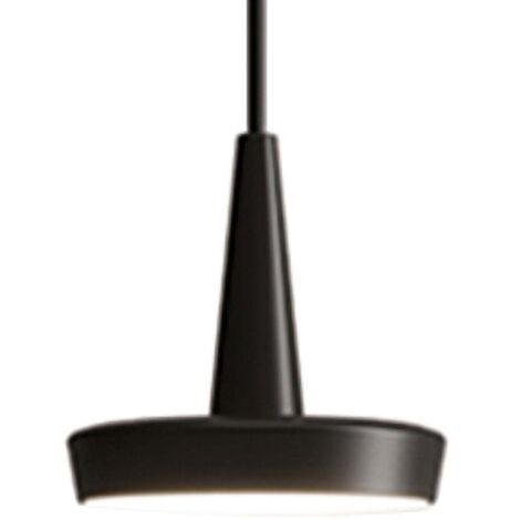 Baby Suspension LED réglable en aluminium laqué noir, design moderne avec diffuseur en polycarbonate opale, CRI 90, 8.0W 2700K