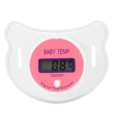Baby Thermometer Mouth Pacifier Nipple Shaped Soothing Thermometer with LCD for NewbornPink Celsius