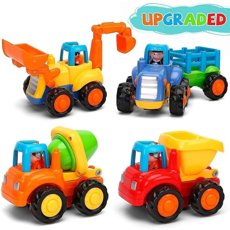 Crea - Baby Toy Car Toys Construction Vehicles For Kids 12 18 Monthstoy Car For Toddler 1 2 3 Years Older4 In 1 Set-tractor