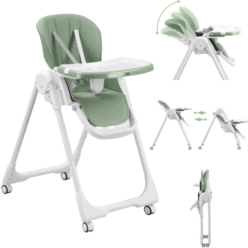 Chaise Haute pour Bébé / Enfant en Plastique - Tippy en Coolmint - Baby Vivo