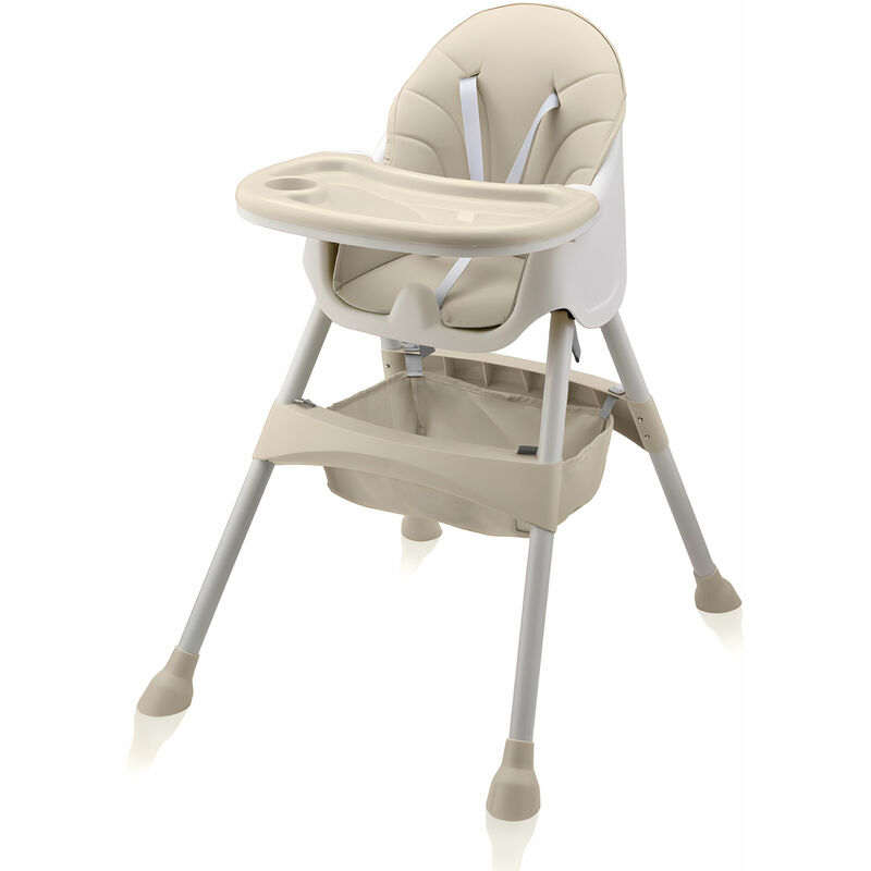 Chaise Haute pour Bébé / Enfant 2 en 1 - Oscar en Beige - Baby Vivo