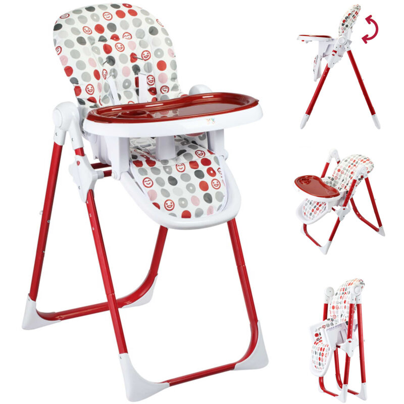 Baby Vivo Chaise Haute pour Bébé / Enfant en Plastique - Tippy en Rouge Foncé