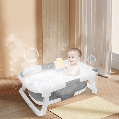 Babybadewanne Faltbadewanne Anti Rutsch Baby Badewanne 0-3 Jahre grau