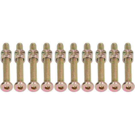 Babybett-Schraubenset – 10 Sets verzinkter Edelstahl-Sechskantschrauben M6x50 mm – Möbelbeschläge