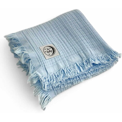 Babydecke 100x120 Musselin Be Baby Blue Soft