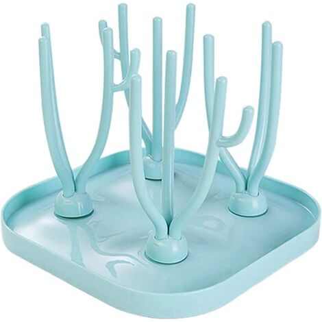 Babyflaschen-Trockenständer, Babyflaschen-Trockenständer, Baumflaschen-Trockenständer, Flaschen-Trockenständer, Baumflaschen-Trockenständer, für Babyflaschen, sauber und hygienisch (Blau)