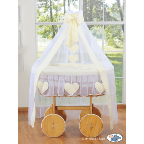 Babykorb mit Himmel Deluxe - Amelie Creme
