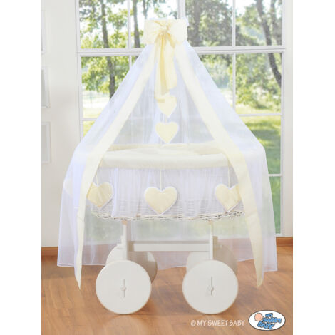 Babykorb mit Himmel Deluxe - Amelie Creme