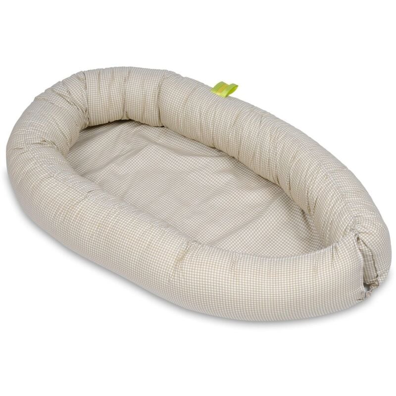 Babynest - nid d'ange - 0-8 mois - 100% coton - 82x54cm - beige à carreaux