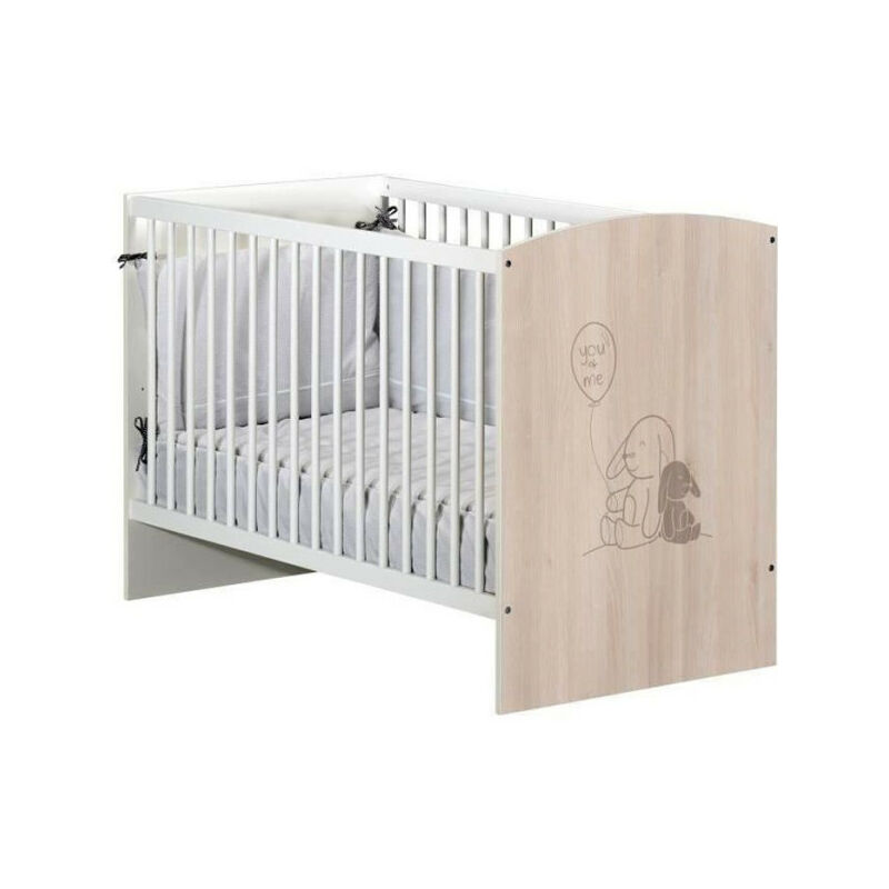 Lit bébé - 120 x 60 cm - Babyprice Lapinou - Sérigraphie lapin