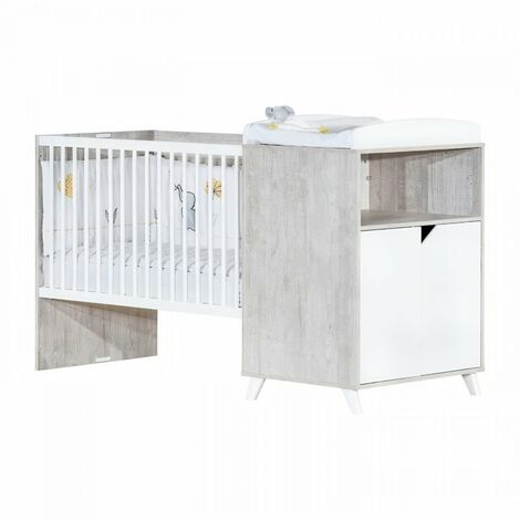 Babyprice - SCANDI GRIS - Lit Combiné Evolutif 120x60 en 90x190