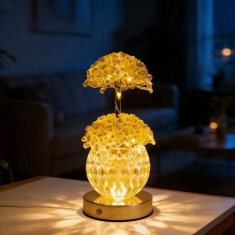 Baby's Breath Lampe de table tactile rechargeable sans fil à DEL à intensité variable en continu pour chambre à coucher, cadeau romantique pour fille, femme, maman (rose) [Classe énergétique A]
