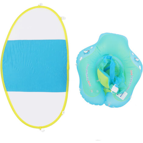 Babyschwimmhilfe mit doppeltem Auftrieb und Kippschutz, UV-Schutzdach für Schwimmbecken