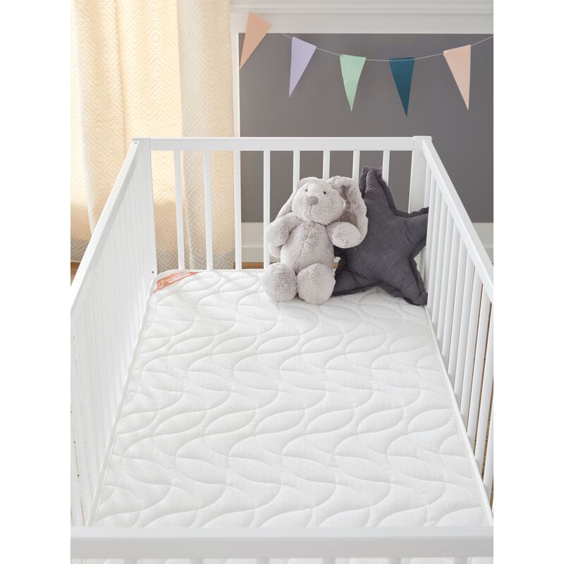 Matelas Bébé Climatisé Eté/Hiver - 60 x 120cm - Epaisseur 14cm - Anti acarien - Fabrication francaise - Garantie 10ans - blanc - Babysom