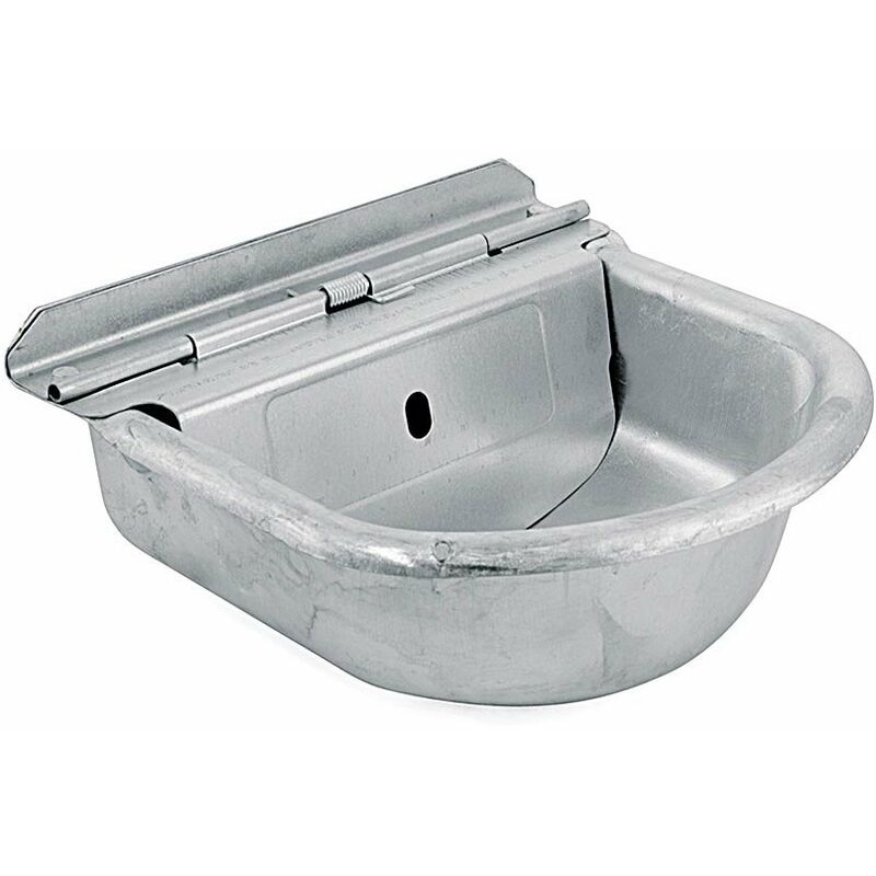 Bac à abreuvoir en fer galvanisé à niveau constant avec raccord interchangeable en laiton