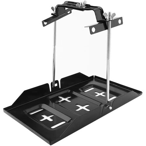 Bac à Batterie Voiture, Plateau Support de Batterie de Voiture avec Serrage Réglable en Métal pour Automobile Bateau