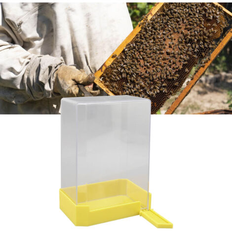 [Bac à boisson pour abeilles] + 1100ml capacité + ABS matériel + Grande + Cube design + Sécuritaire + Nécessaire + 19x13.5x14.5cm