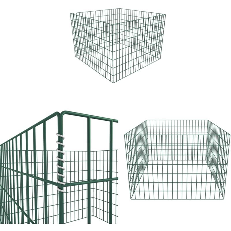 Vidaxl - Bac à compost carré en maille de jardin 100 x 100 x 70 cm - bac à compost - bacs à compost - Home & Living - Vert