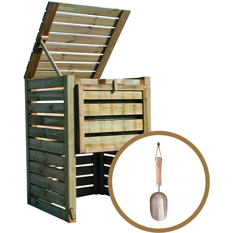 Composteur en bois + pelle