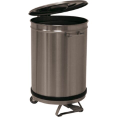 Bac à Déchets 50 L Inox Roulant
