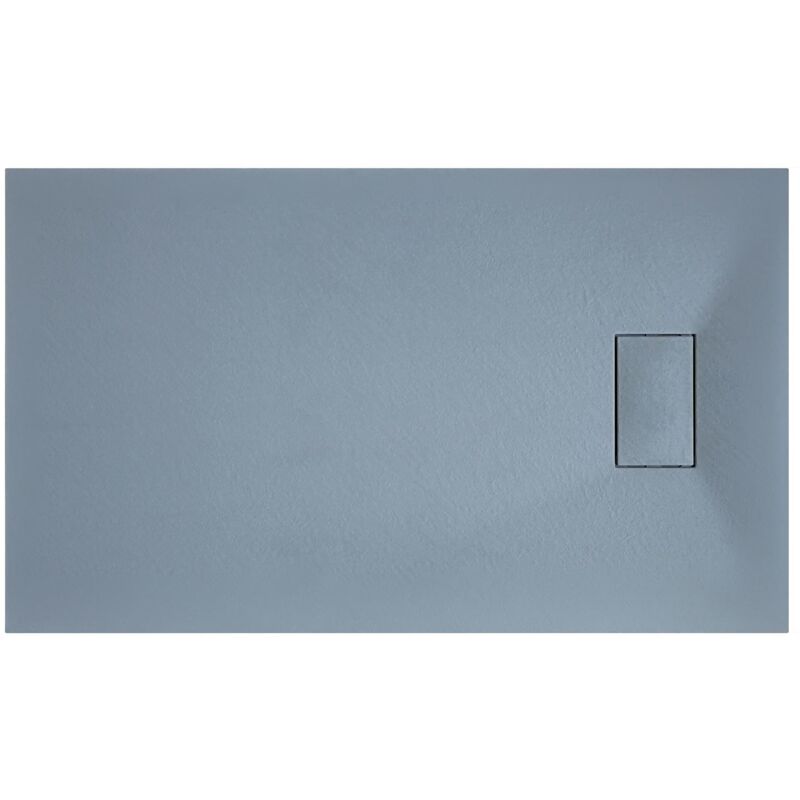 Idralite - Bac à douche gris effet pierre en smc rectangulaire mod. Strong 70x120 cm