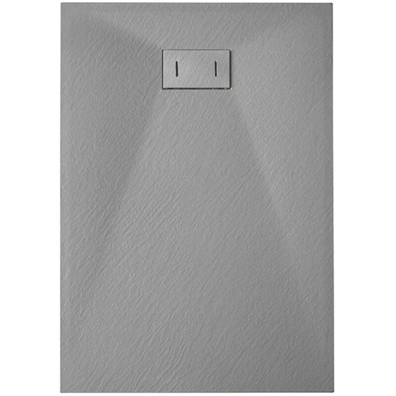 Bac à douche gris effet pierre en smc rectangulaire mod. Strong 80x100 cm