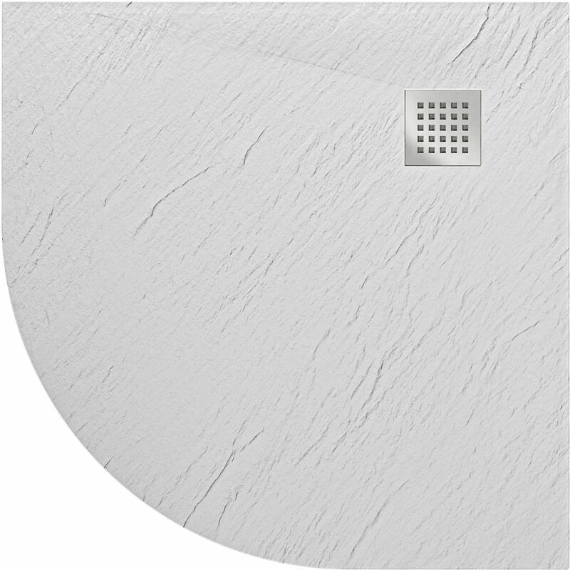 Bac à douche blanc effet pierre mod. Blend 90X90 cm demi-circulaire