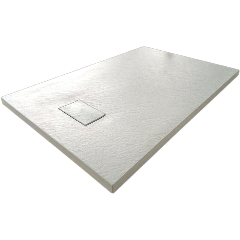 Bac à douche blanc effet pierre en smc mod. Strong 70x150 cm