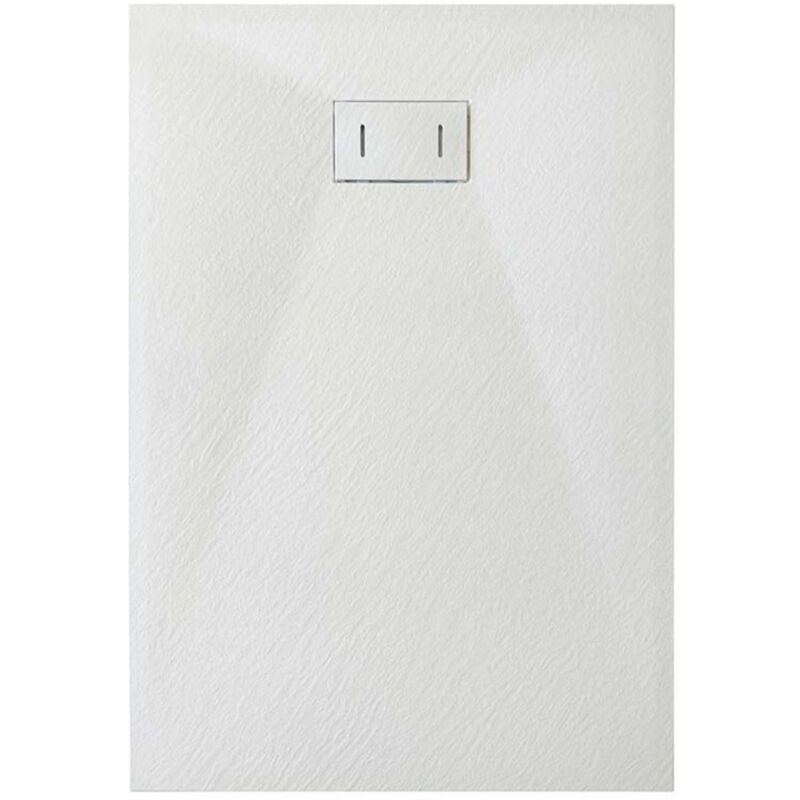 Idralite - Bac à douche blanc effet pierre en smc mod. Strong 80x160 cm