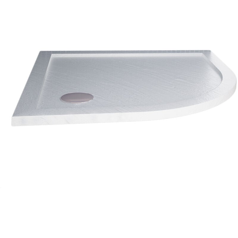 Bac à douche bordé effet pierre blanc en acrylique mod. Flower 90X90X4 demi-circulaire