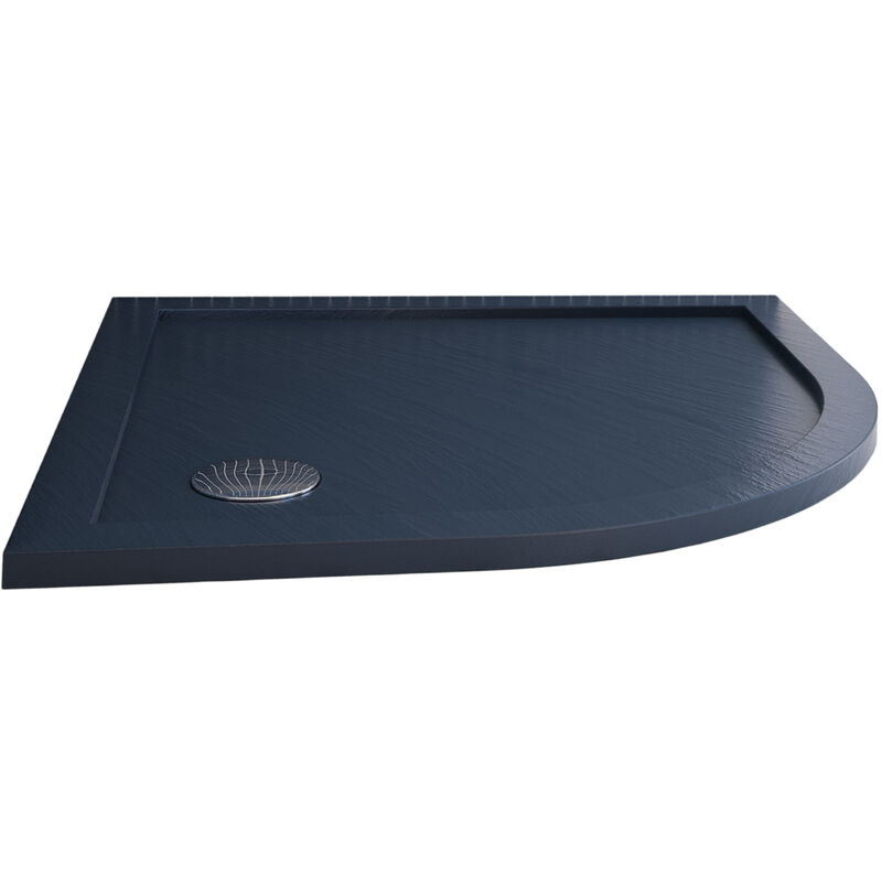 Bac à douche bordé anthracite effet pierre en acrylique mod. Flower 80X80X4 demi-circulaire