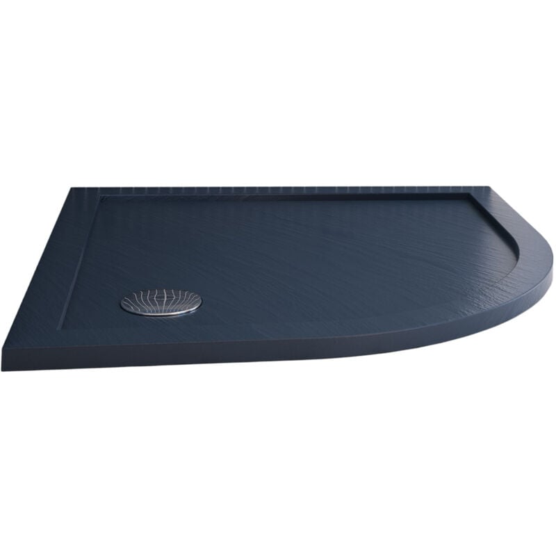 Bac à douche bordé anthracite effet pierre en acrylique mod. Flower 90X90X4 demi-circulaire