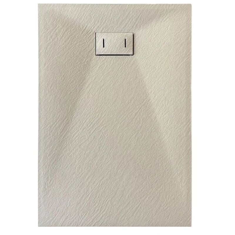 Bac à douche tourterelle effet pierre en smc rectangulaire mod. Strong 80x120 cm