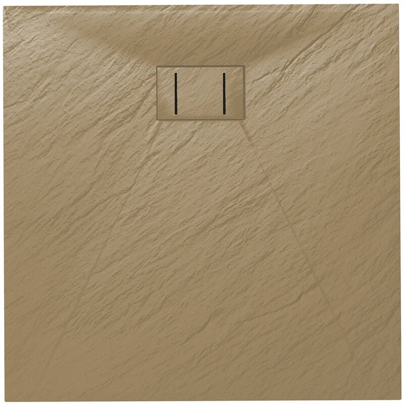Bac à douche tourterelle effet pierre mod. Blend 90X90 cm carré
