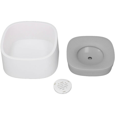 Bac à eau flottant pour chien et chat, distributeur automatique anti-fuite, ABS carré blanc