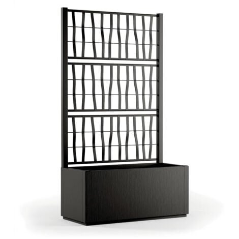 Bac a fleur Ethica rectangulaire 80 cm avec treillis graphite