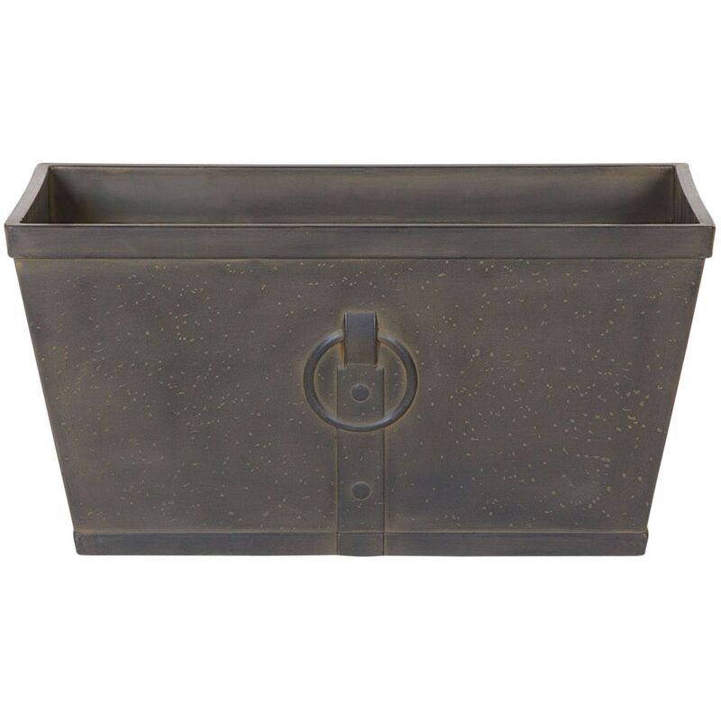 Beliani - Bac à Fleurs Rectangulaire Marron Effet Métal, 30 x 60 cm, en Fibre d'Argile pour Intérieur et Extérieur