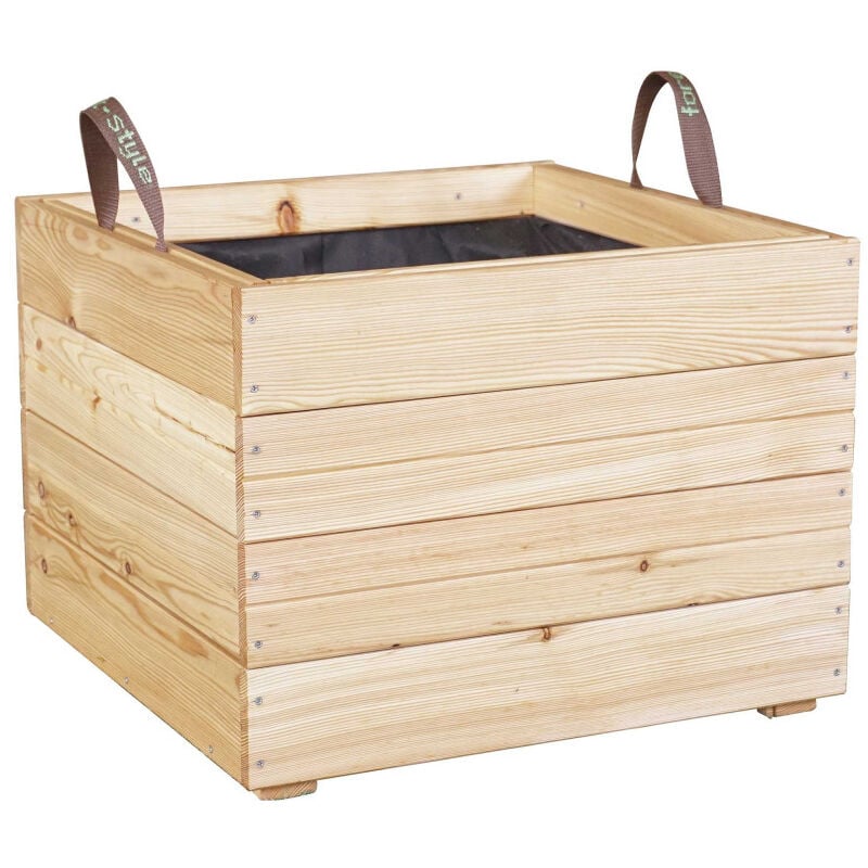 Bac à fleurs en bois mélèze 50 x 50 x 38 cm Freya