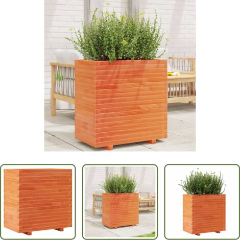Bac à fleurs -  Jardinière cire marron 70x40x72 cm bois de pin massif