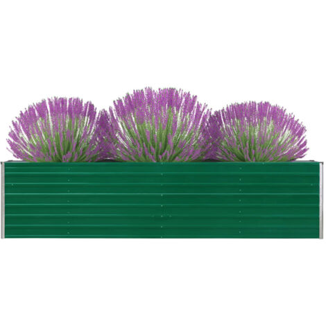 Bac à fleurs - Jardinière pour extérieur/intérieur jardin terrasse balcon - 320x40x77 cm Acier galvanisé Vert Chic-440736