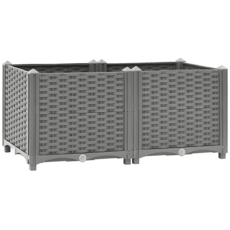 Bac à fleurs - Jardinière pour extérieur/intérieur jardin terrasse balcon - 80x40x38 cm Polypropylène Chic-337979
